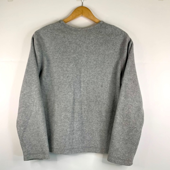 Christmas Embroidered Holly Granny cottagecore fleece jacket cardigan red gray - Picture 4 of 11